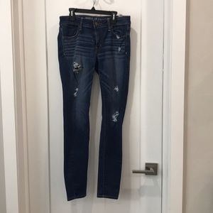 American Eagle distressed blue skinny jeans